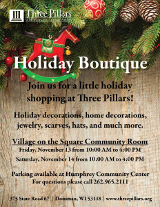 holiday boutique, shopping, expo, gifts, dousman, WI, Wisconsin, Three Pillars Senior Living Communities