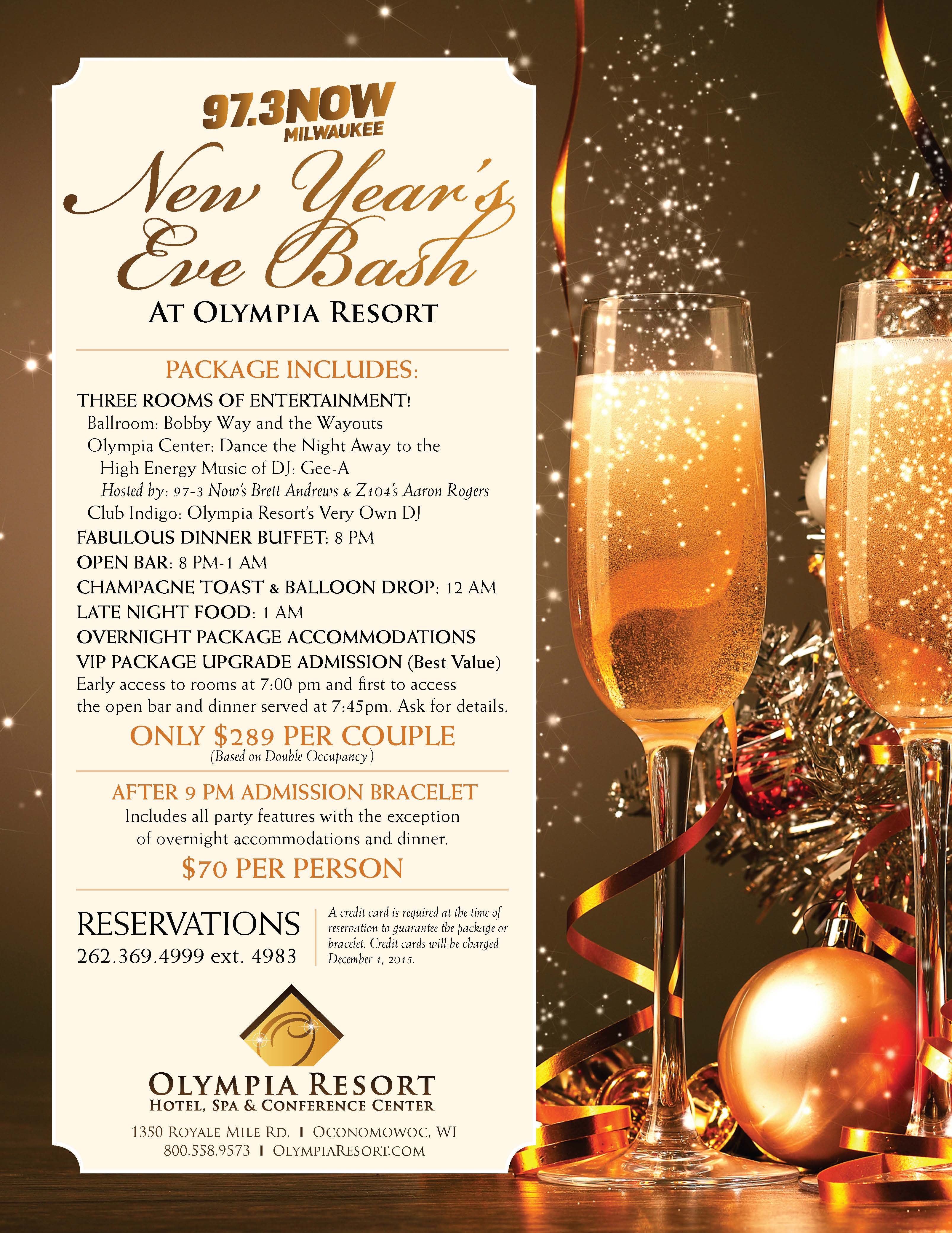 New Year’s Eve Bash at Olympia Resort Dousman Area Chamber of Commerce